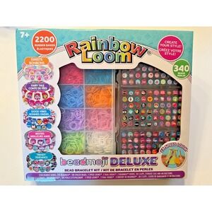 Rainbow Loom Beadmoji Deluxe Bracelet Bead Large Kit & Speed Looms 2200 Bands